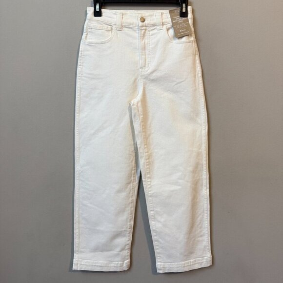 Madewell The Perfect Vintage Wide Leg Crop Jean Women's 25 White Denim Chic NWT - Picture 6 of 14